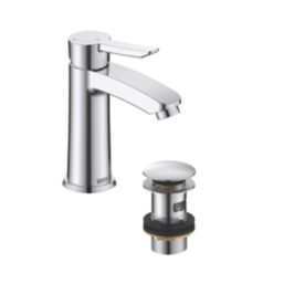 Bristan Apelo Chrome Plated 170mm Standard Lever Mono Basin Mixer Tap  With Clicker Waste