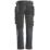 Snickers 6241 Stretch Trousers Grey / Black 35" W 32" L