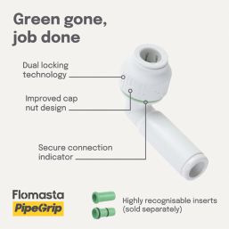 Flomasta  Plastic Push-Fit Reducing 90° Stem Elbow F 10mm x M 15mm