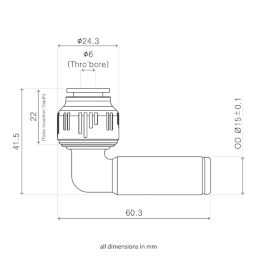 Flomasta  Plastic Push-Fit Reducing 90° Stem Elbow F 10mm x M 15mm