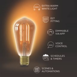 Calex  E27 ST64 LED Smart Light Bulb 7W 400lm