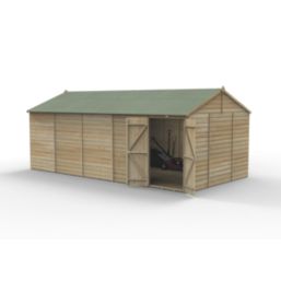 Forest Beckwood 19' 6" x 10' (Nominal) Reverse Apex Shiplap Timber Shed with Base & Assembly