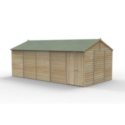 Forest Beckwood 19' 6" x 10' (Nominal) Reverse Apex Shiplap Timber Shed with Base & Assembly