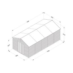 Forest Beckwood 19' 6" x 10' (Nominal) Reverse Apex Shiplap Timber Shed with Base & Assembly