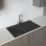 Carysil GD100-MB 1 Bowl Granite Composite Kitchen Sink Midnight Black Reversible 860mm x 500mm