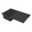Carysil GD100-MB 1 Bowl Granite Composite Kitchen Sink Midnight Black Reversible 860mm x 500mm