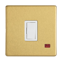 Contactum Lyric 13A Unswitched Fused Spur with Neon Brushed Brass with White Inserts