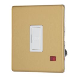 Contactum Lyric 13A Unswitched Fused Spur with Neon Brushed Brass with White Inserts