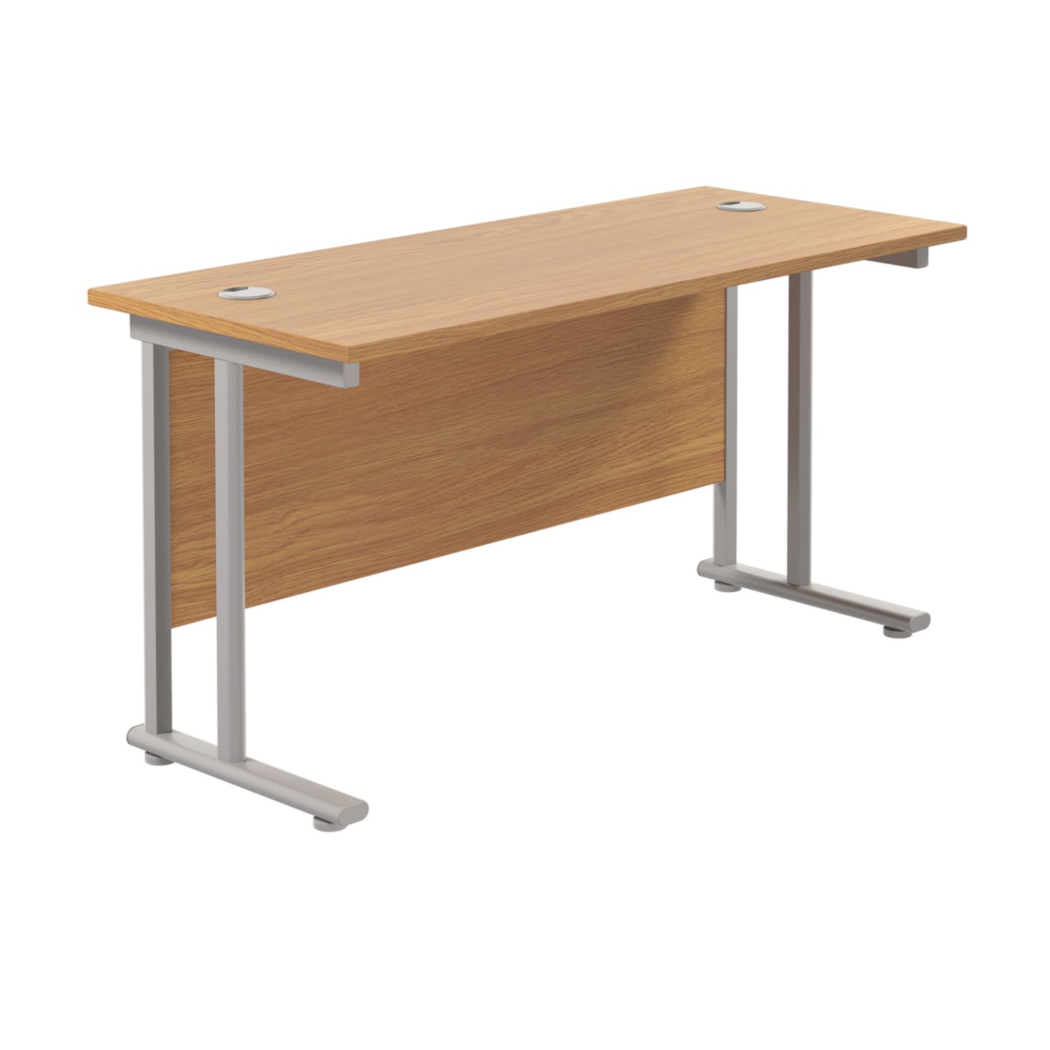 TC Group Aztec Twin Upright Rectangular Office Desk Nova Oak/Silver 1200mm x 600mm (421TT)