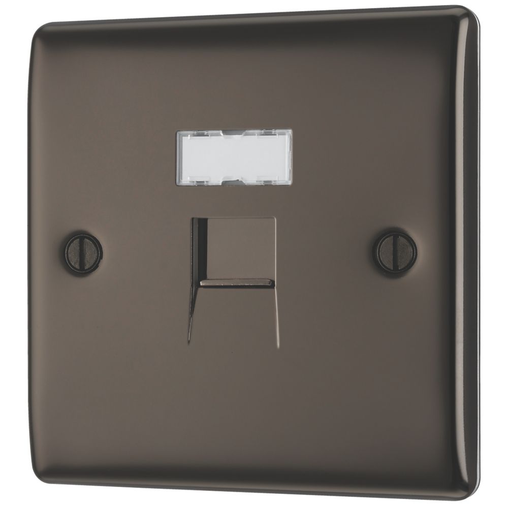 British General Nexus Metal 1-Gang RJ45 Ethernet Socket Black Nickel ...