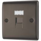 British General Nexus Metal 1-Gang RJ45 Ethernet Socket Black Nickel