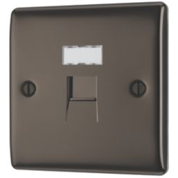 British General Nexus Metal 1-Gang RJ45 Ethernet Socket Black Nickel