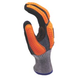 MCR Safety IP1052NS Impact & Cut Protection Gloves Black/Orange Medium