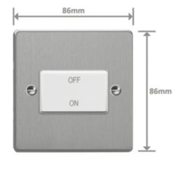 Varilight  10A 1-Gang 3-Pole Fan Isolator Switch Brushed Steel
