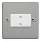 Varilight  10A 1-Gang 3-Pole Fan Isolator Switch Brushed Steel