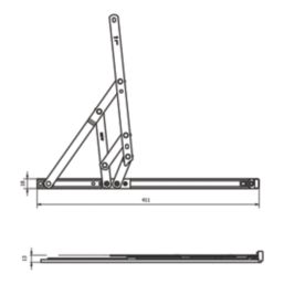 Smith & Locke  Friction Stay Window Hinges Top-Hung 400mm 2 Pack