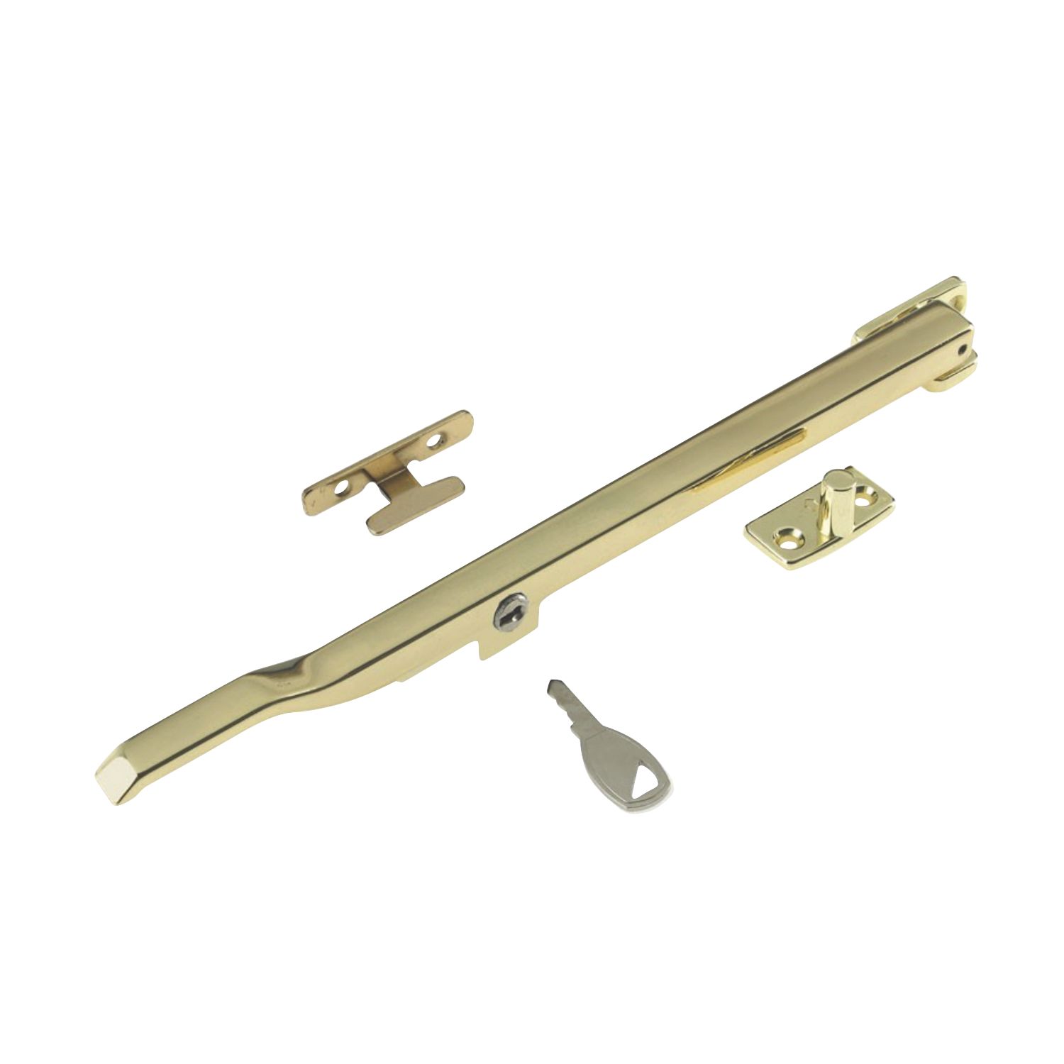 Smith & Locke Modern Locking Casement Stay Polished Brass 260mm (4228R)