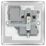 LAP  13A 1-Gang SP Switched Plug Socket Brushed Stainless Steel  with White Inserts