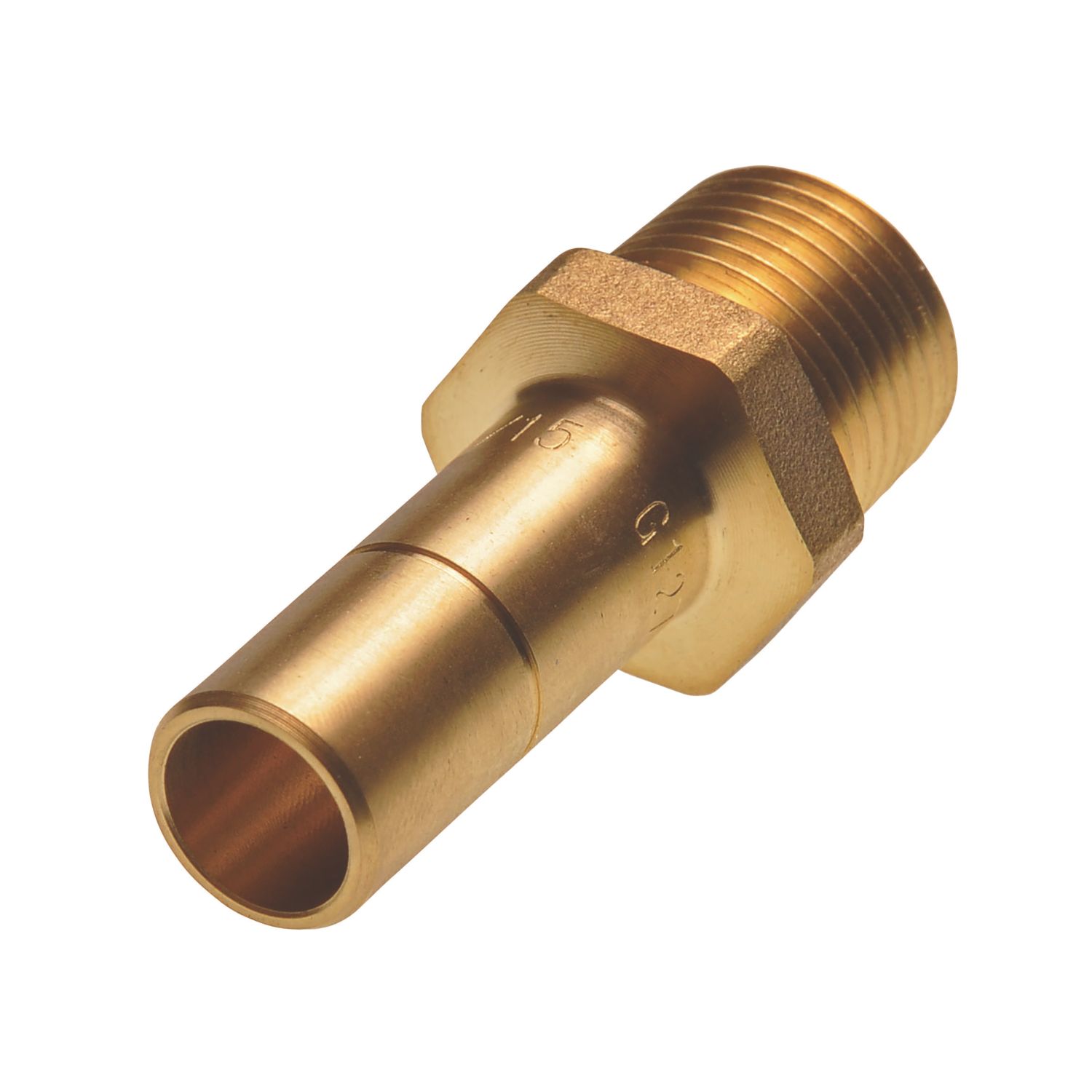Hep2O Brass Push-Fit Adapting Male Coupler 15mm x 1/2" (422FJ)