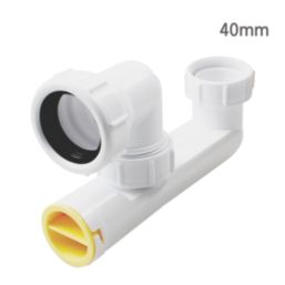 Flomasta  Standard Bath Trap w/ Swivel Outlet White 40mm