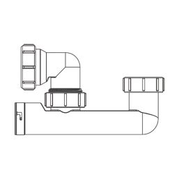Flomasta  Standard Bath Trap w/ Swivel Outlet White 40mm