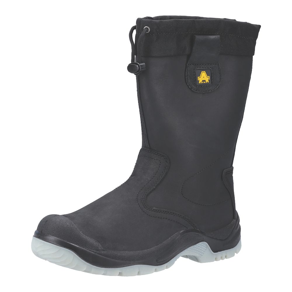 Amblers FS209 Size 10 Black Water Resistant Steel Toe Cap Safety Rigger Boots