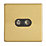 Contactum Lyric 2-Gang Coaxial TV & F-Type Satellite Socket Brushed Brass with Black Inserts