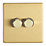 Contactum Lyric 2-Gang 2-Way LED Dimmer Switch  Brushed Brass
