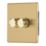 Contactum Lyric 2-Gang 2-Way LED Dimmer Switch  Brushed Brass