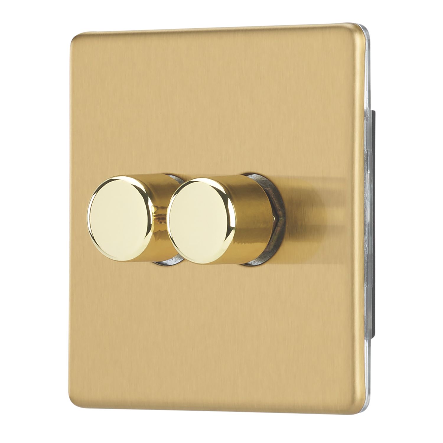 Contactum Lyric 2-Gang 2-Way LED Dimmer Switch Brushed Brass (422RP)