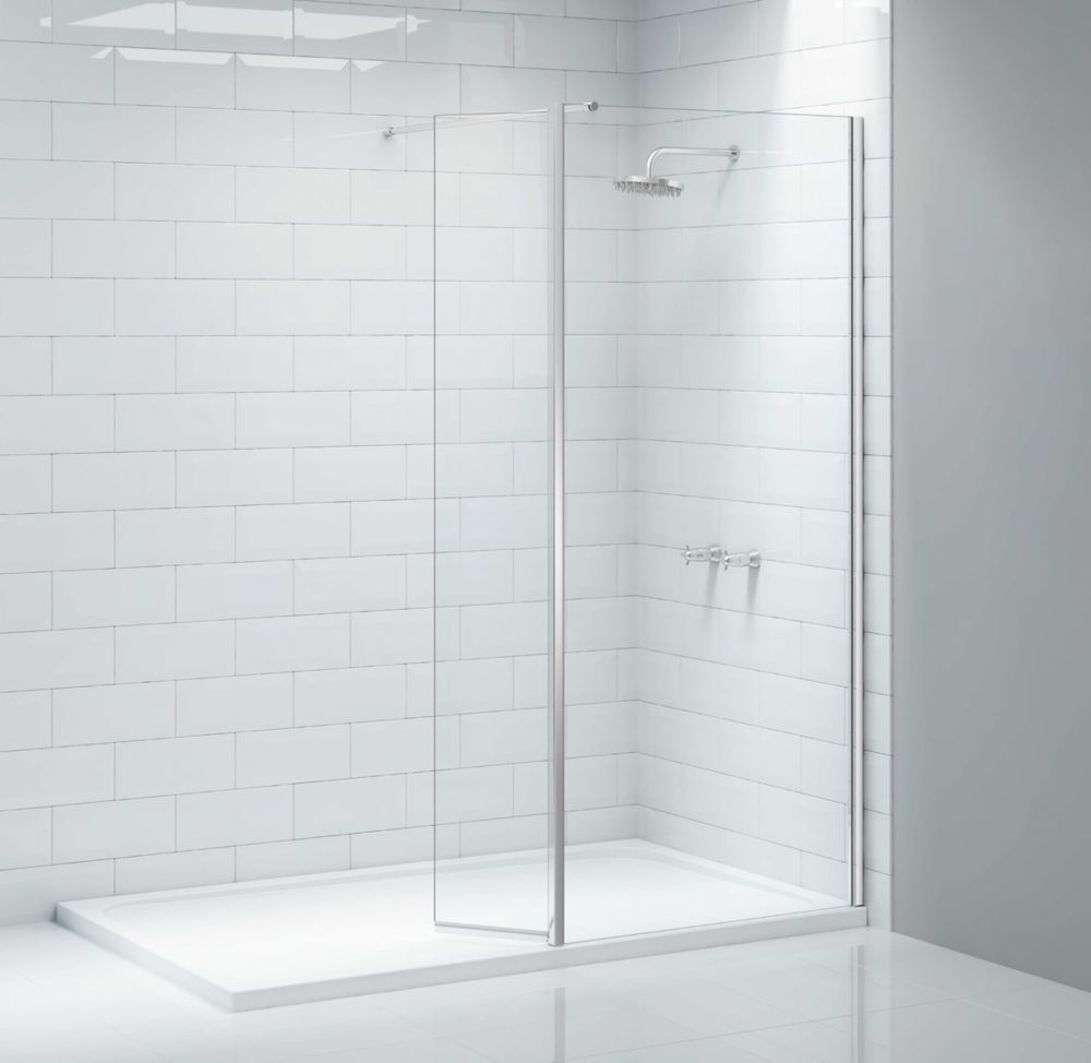 Triton Neo  Frameless Showerwall & Swivel Panel Chrome 700mm x 2015mm