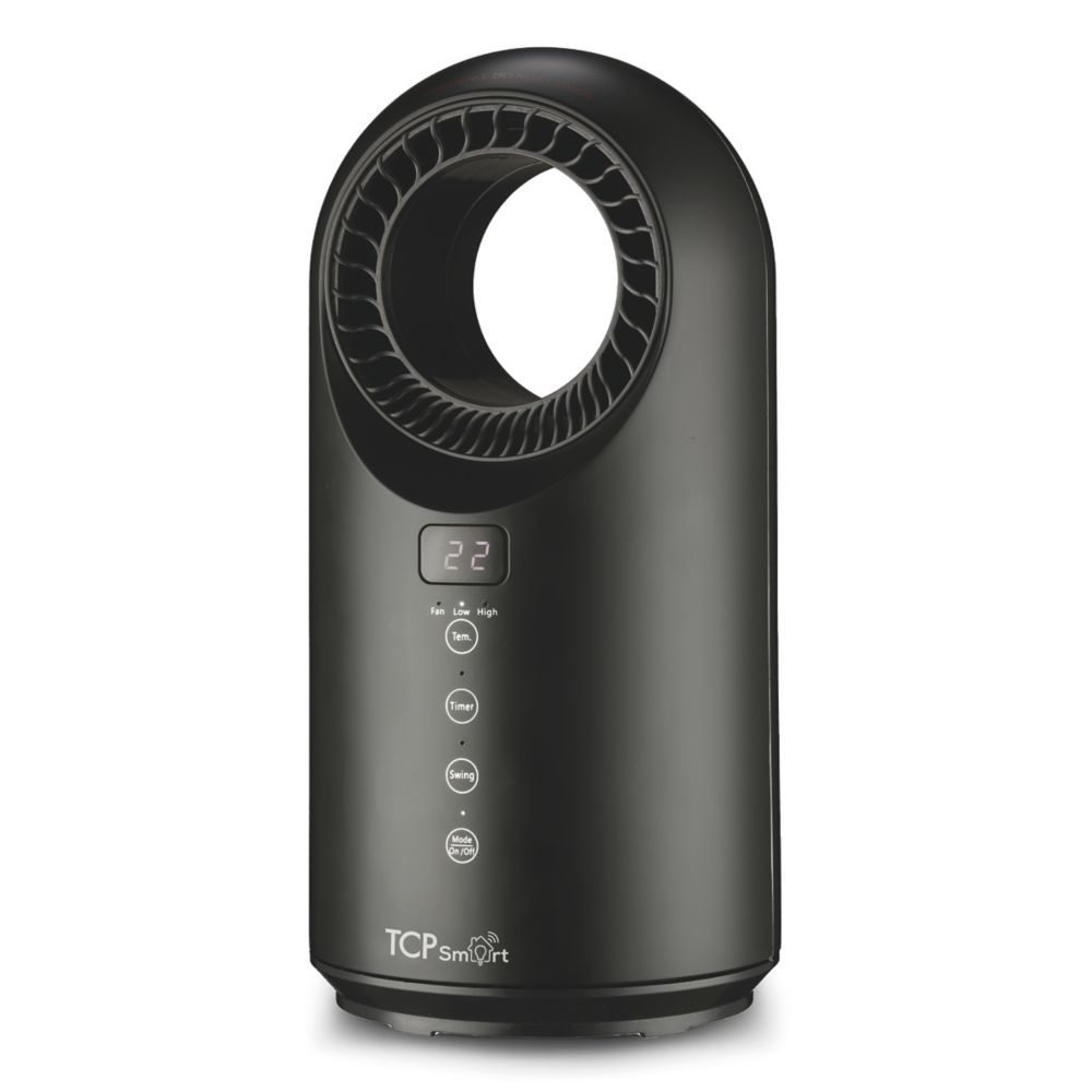 TCP Bladeless Smart Oscillating Heater & Fan 1500W Black Screwfix