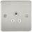 Knightsbridge  5A 1-Gang Unswitched Socket Brushed Chrome with White Inserts