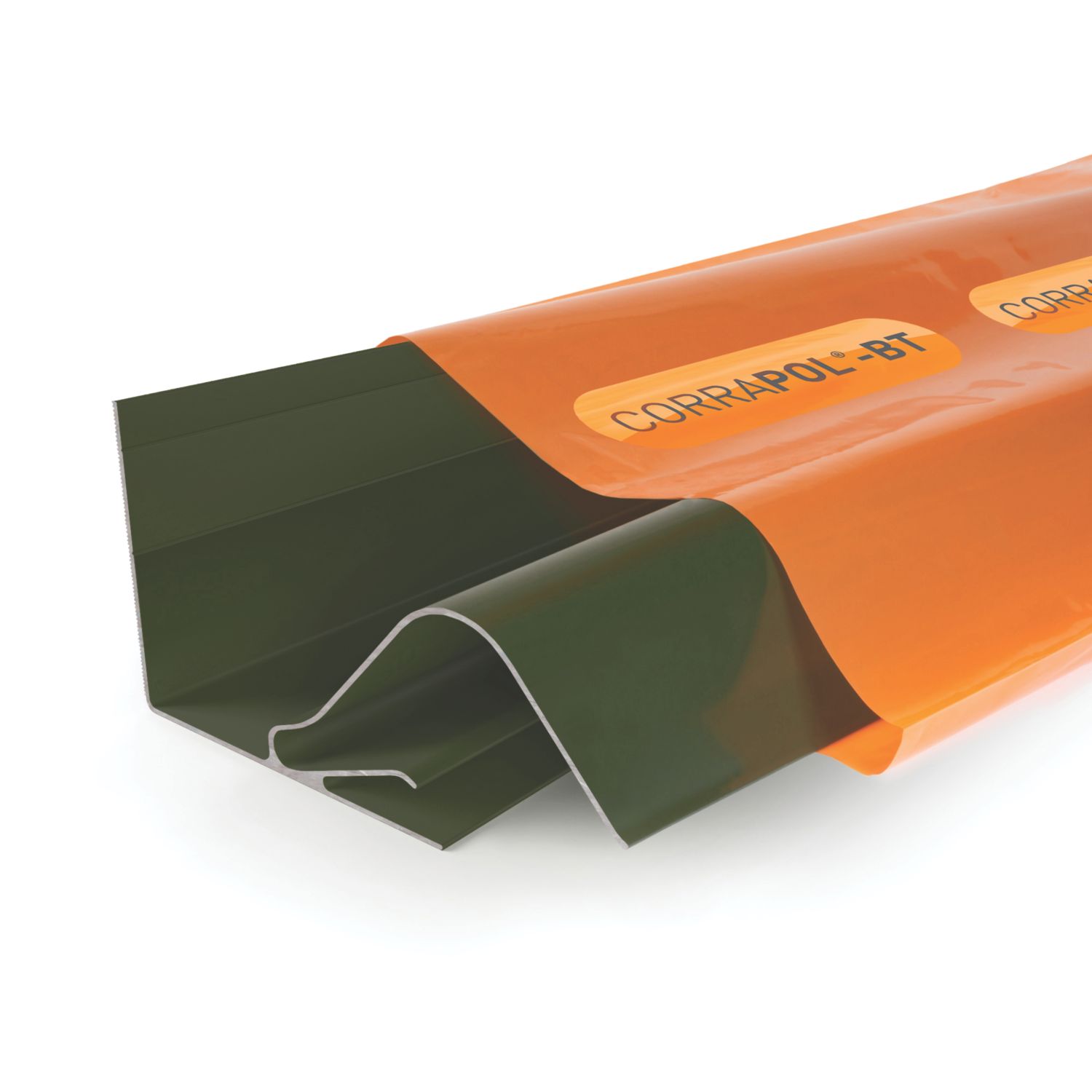 Corrapol-BT Rock n Lock Aluminium Wall Side Flashing Green 130 x 70mm x 3m (422VK)