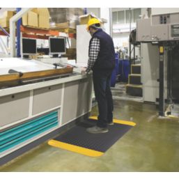 COBA Deckplate ReGen Anti-Fatigue Floor Mat Black / Yellow 900mm x 600mm x 15mm