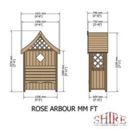 Shire Rose 4' x 2' (Nominal) Apex Timber Arbour