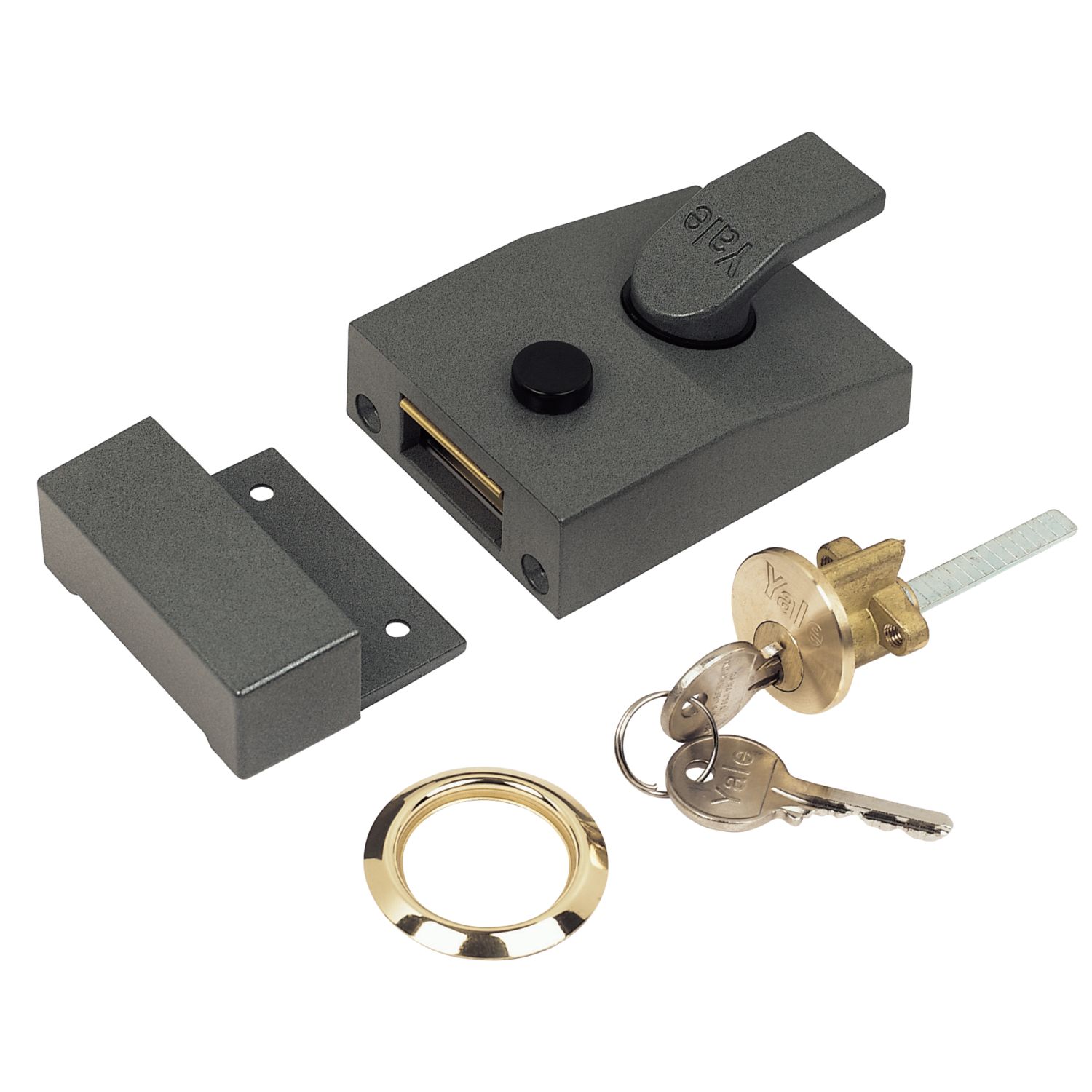 Yale 630089001702 Night Latch Grey 60mm Backset (42344)