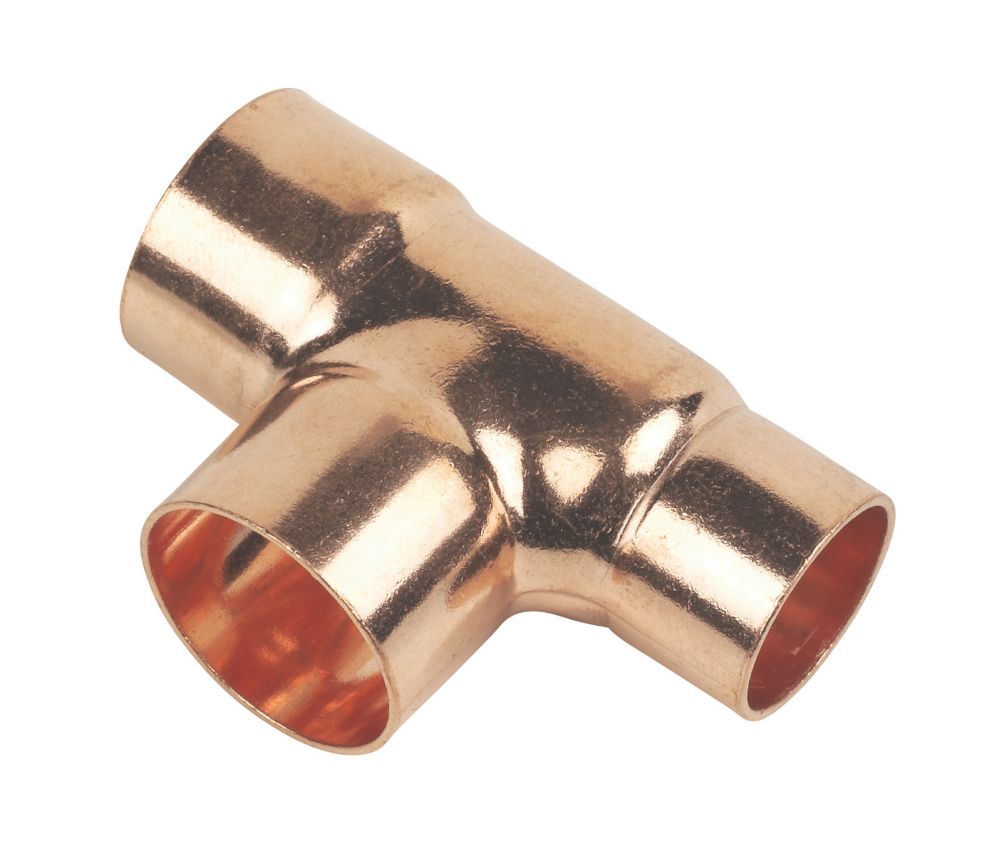 Flomasta Copper End Feed Reducing Tee 28mm x 22mm x 28mm Screwfix