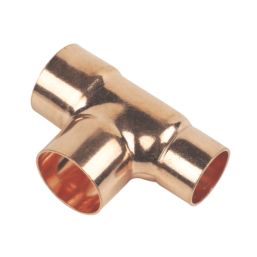 Flomasta  Copper End Feed Reducing Tee 28mm x 22mm x 28mm