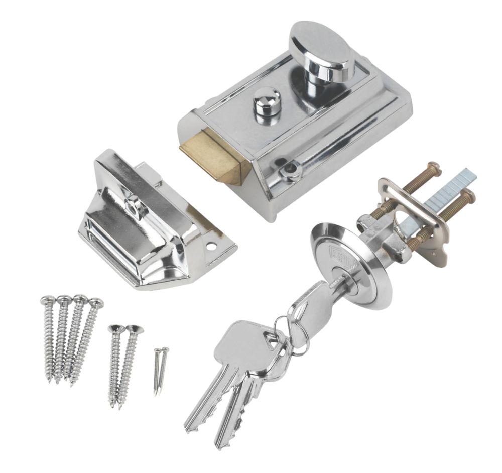 Smith & Locke Traditional Night Latch Polished Chrome 60mm Backset