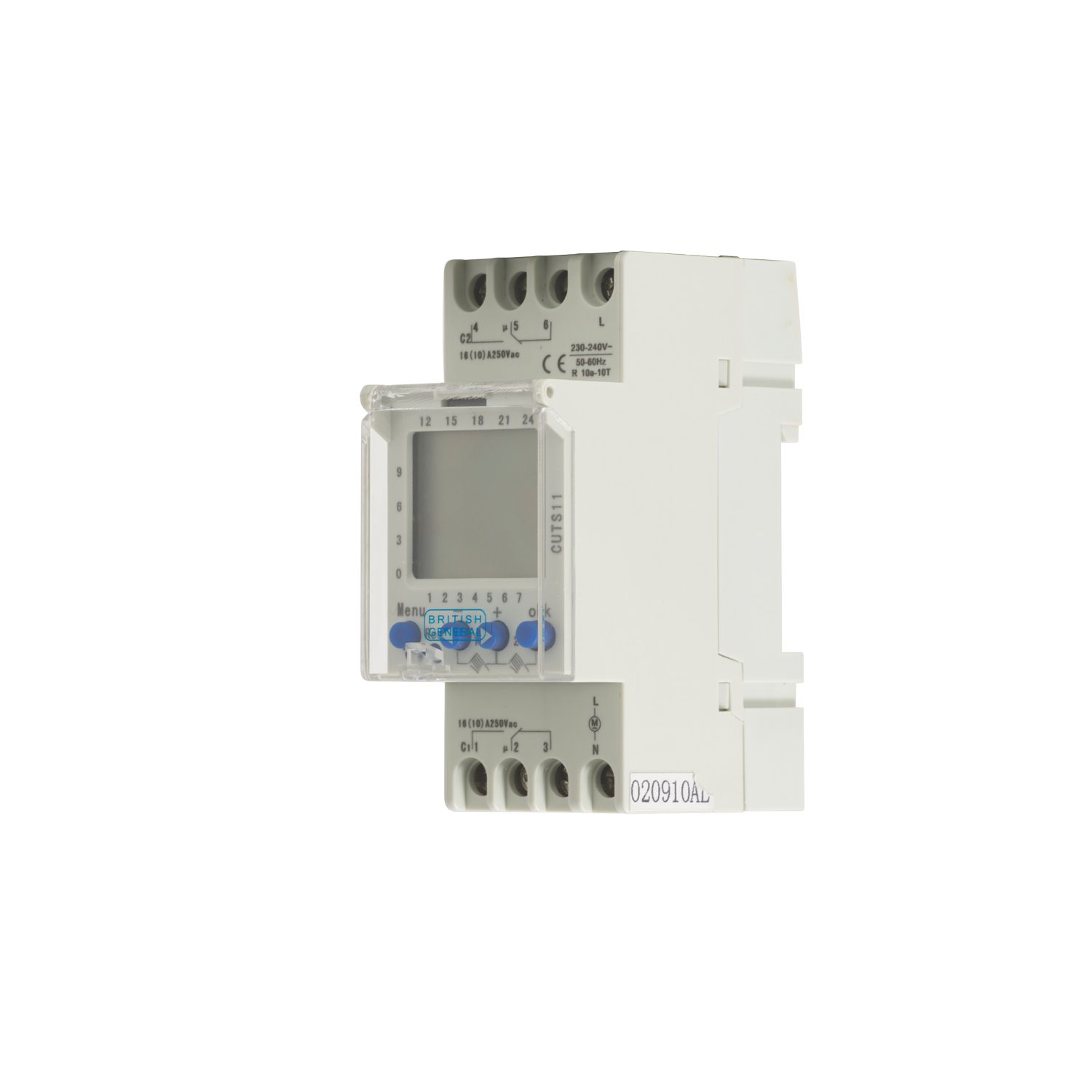 British General Fortress 16A 2-Pole Digital 2-Channel Consumer Unit Timer Module (4238P)
