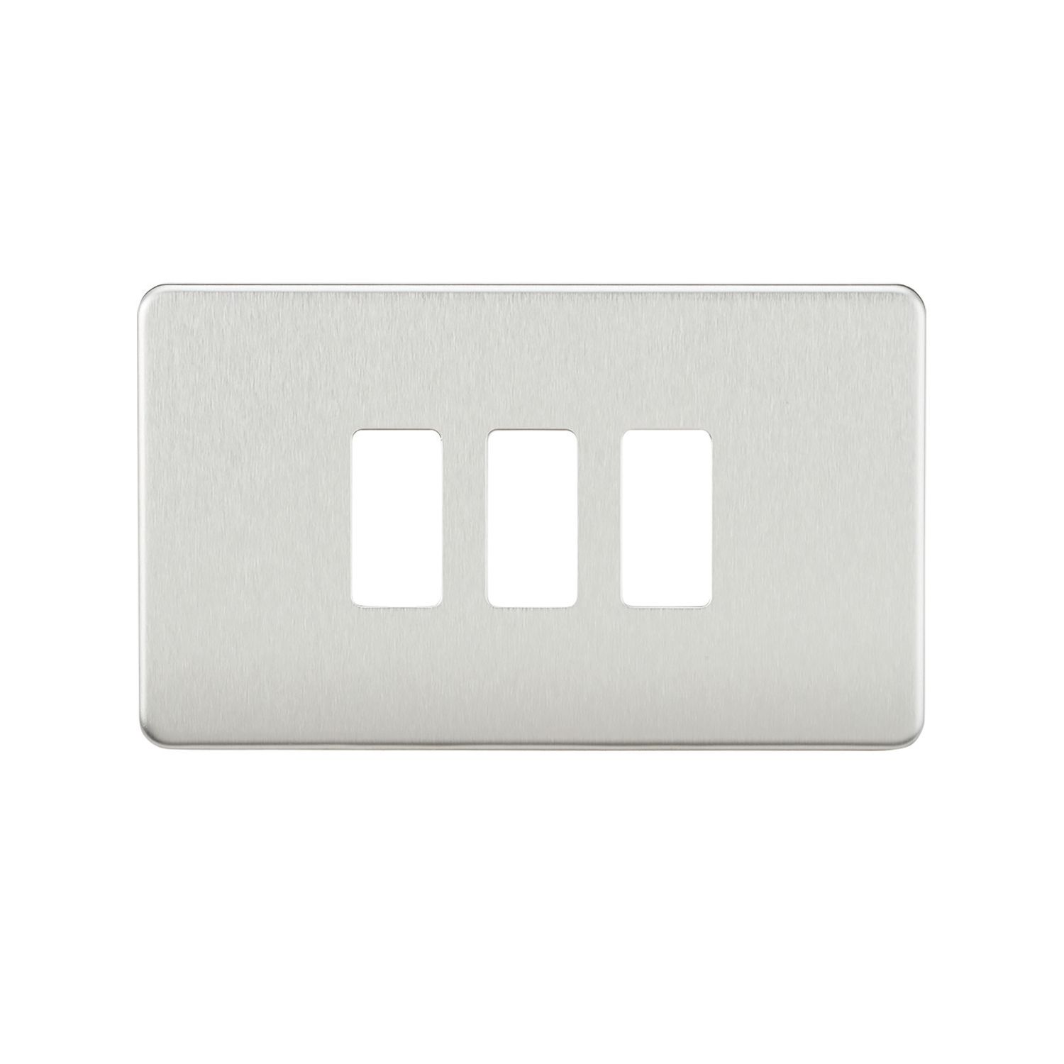 Knightsbridge 3-Module Grid Faceplate Brushed Chrome (423CR)