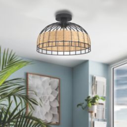 Eglo Anwick Ceiling Light Black / Brown