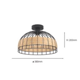 Eglo Anwick Ceiling Light Black / Brown