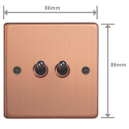 Varilight  10A 2-Gang 2-Way Light Switch  Brushed Copper