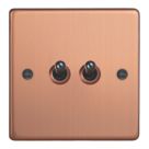 Varilight  10A 2-Gang 2-Way Light Switch  Brushed Copper