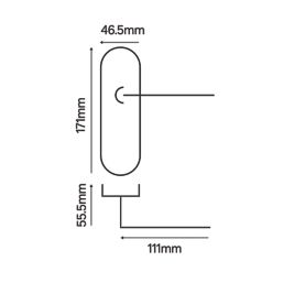 Smith & Locke Lyme Fire Rated WC Door Handles Pair Chrome / Brushed Nickel