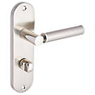 Smith & Locke Lyme Fire Rated WC Door Handles Pair Chrome / Brushed Nickel