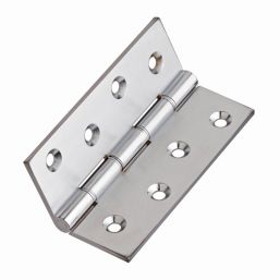 Satin Chrome  Double Phosphor Bronze Washered Butt Hinges 101mm x 67mm 2 Pack