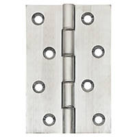 Satin Chrome  Double Phosphor Bronze Washered Butt Hinges 101 x 67mm 2 Pack